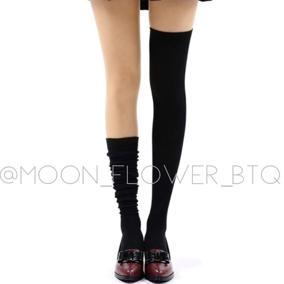 Black Over the Knee Thigh High Socks - Picture 5 of 12